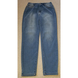 Womens Jeans-CURVE APPEAL-blue stretch denim "High-Rise Minimalist Jegging"-12